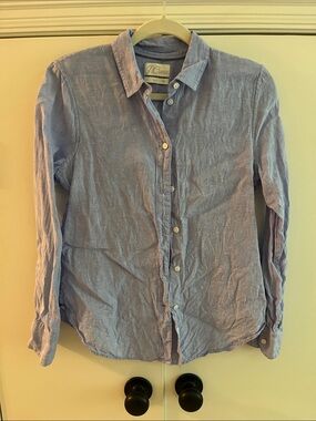 J. Crew Light Blue Linen Slim-fit Button-Down Shirt